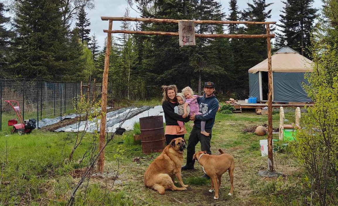 Baby Chicks and a Shinto Gate